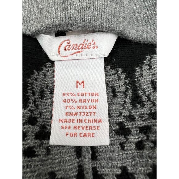 Candie's Knit Mini Skirt Size Medium Grey/Black Cotton/Rayon Pull-On A-Line - Picture 6 of 7